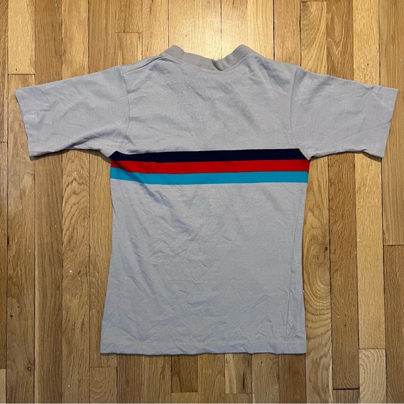 Active Lee Vintage Striped Mens Henley Gray T Shirt Small - Picture 6 of 8